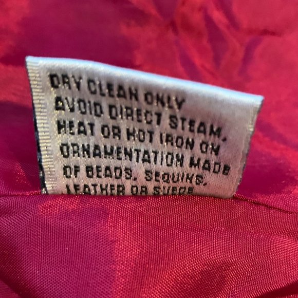 John Meyer Womens Embroidered Floral Embellished Crystals Blazer Jacket Red 16W - Picture 9 of 10